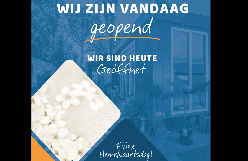 We zijn open met Hemelvaart!